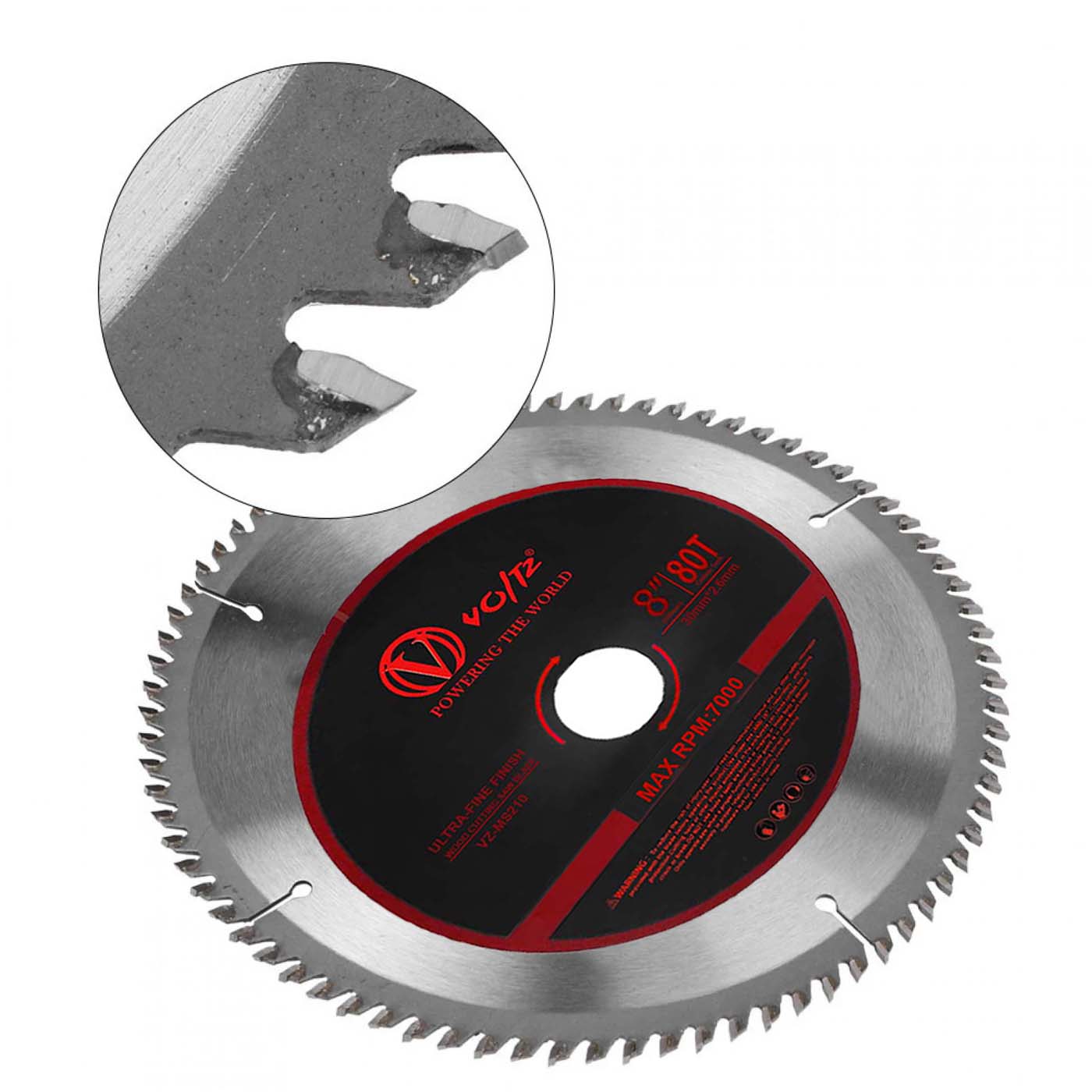 VOLTZ Miter Saw Blade 210mm/8 inch, 80T Wood Cutting Suitable With (VZ-MS210 Miter Saw) (Blade Pack of-1)