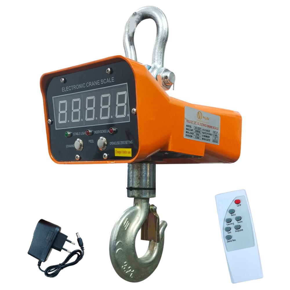 VOLTZ VZ-CS 2 Ton Digital Scale 4400lb/2000Kg Digital Hanging Scale Industrial Heavy Duty Crane Scale with Remote Control