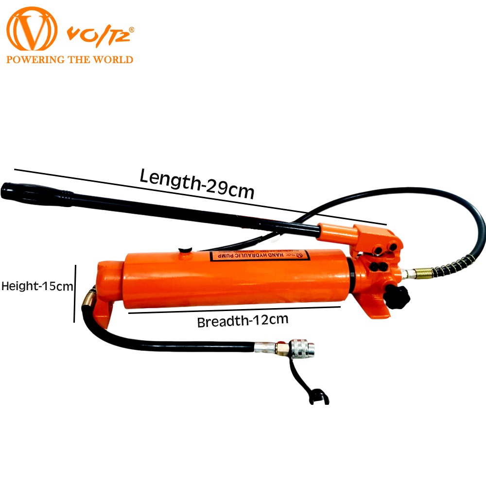 VOLTZ VZ-RCH-60100 Hydra Hole Cylinder Jack with CP 700A Hydraulic Pump Single Actinulic Hollowg Ram 100mm Lifting Hydraulic Cylinder Jack Solid with Hand Pump 60 TON (4inch)