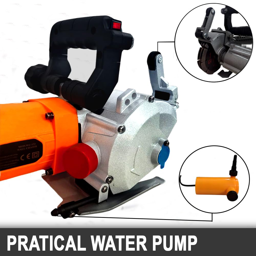 VOLTZ WC-133 New Electric Wall Chaser 6000W, 220V Tile Cutter Groove Slotting Machine with Laser Guide Cutting Machine, Wall, Marble, Concrete Cutter Machine