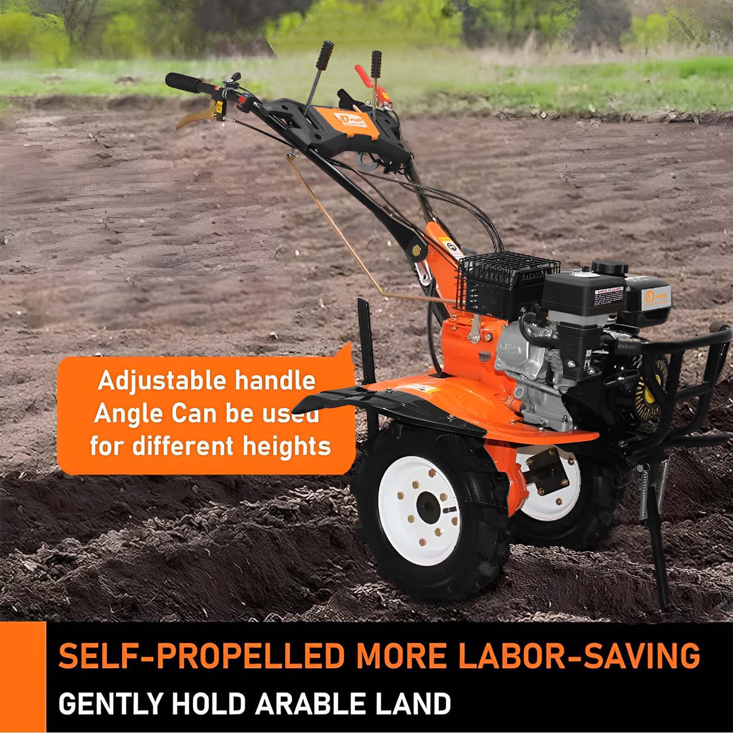 VOLTZ VPX-1500 Agriculture Cultivator VPX-1500 Heavy Duty 8Hp Petrol Engine with High Metal Blades Mini Rotavator,Tiller, Weeder Ideal for All Types of Agriculture Crops Machine