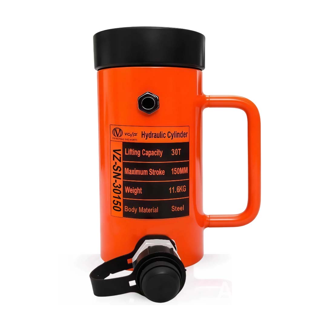 VOLTZ VZ-SN-30150 Hydraulic Lifting Jack with CP-700 Hydraulic Pump Single Acting Lock Nut lifting Stroke 150MM Lift Cylinder Jack Solid 30TON (6inch)