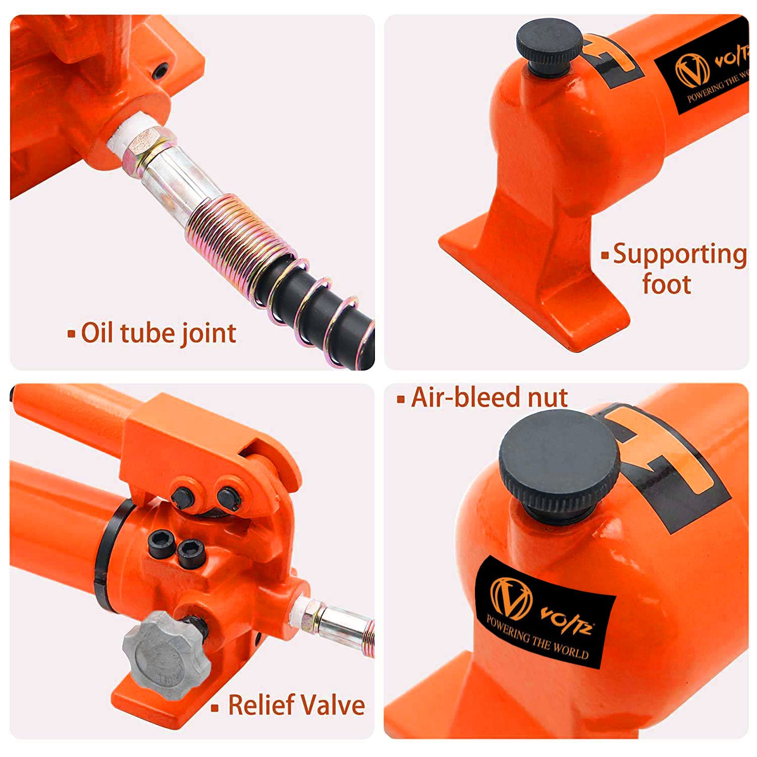 VOLTZ  RSC 5050700 Hydraulic cylinders 50T 2Inch Stroke Hydraulic Cylinder Jack Solid With Hand pump Single Acting Hydraulic Ram Cylinder 50mm Hydraulic Lifting Cylinders (50T 2Inch)