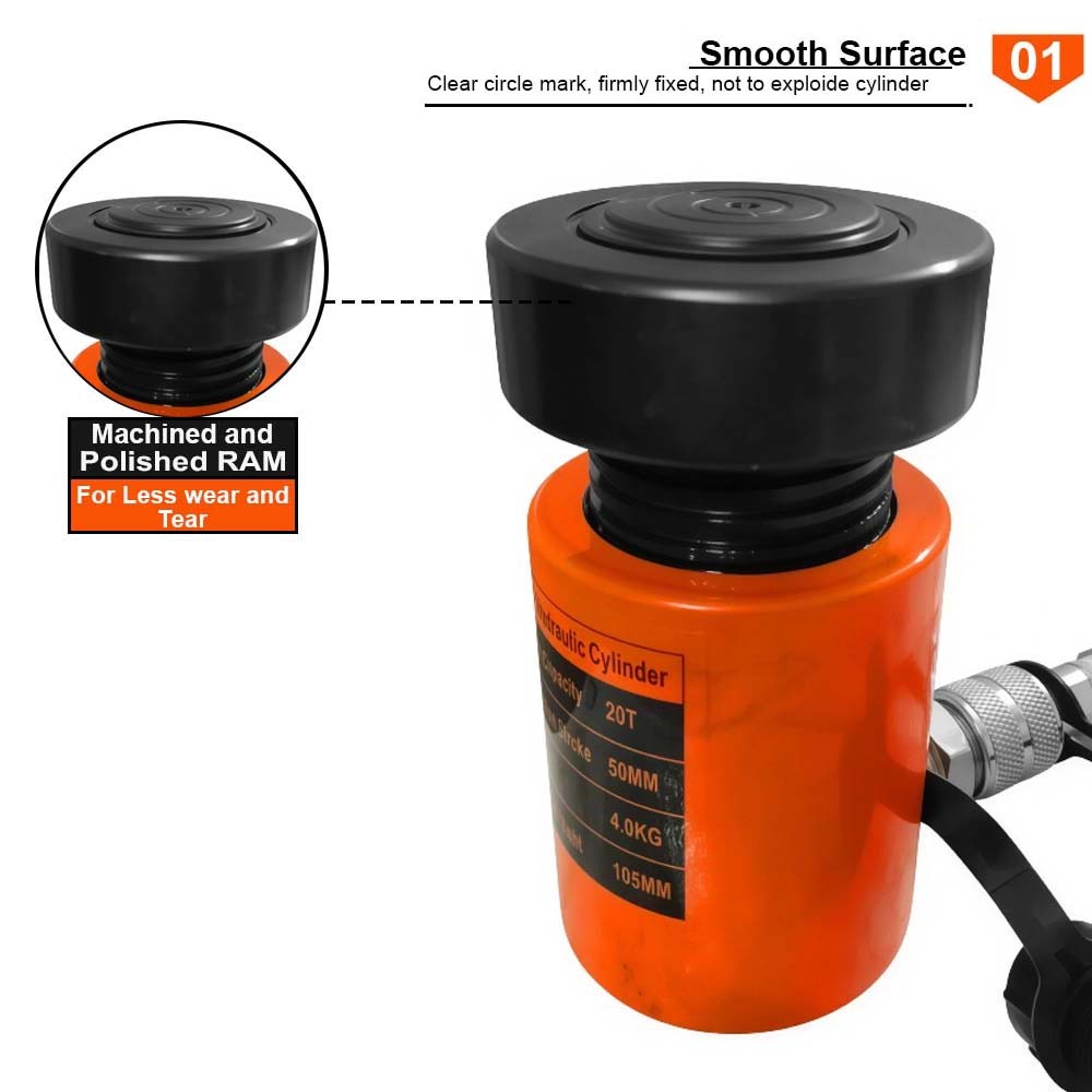 VOLTZ VZ-SN-2050 Hydraulic Lifting Jack with CP-180 Hydraulic Pump Single Acting Lock Nut lifting Stroke 50MM Lift Cylinder Jack Solid 20TON (2inch)