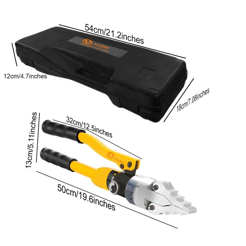 VOLTZ-VZ-FC-55 Integrated Hydraulic Flange Spreader 14Ton, Portable Hydraulic Flange Expander Splitter, Max Spread 55mm/2.16in, Manual Flange Dividing Tool for Pipeline Maintenance