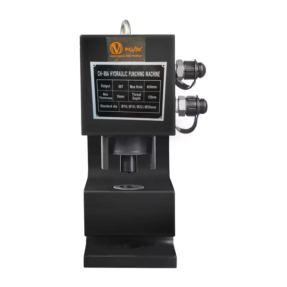 VOLTZ CH-80 Hydraulic  Hole Punching Tool with VZ-CP-800S Hand Pump 50T Hole Digger Force Puncher Smooth Hole Puncher for Iron Plate Copper Bar Aluminum Stainless Steel