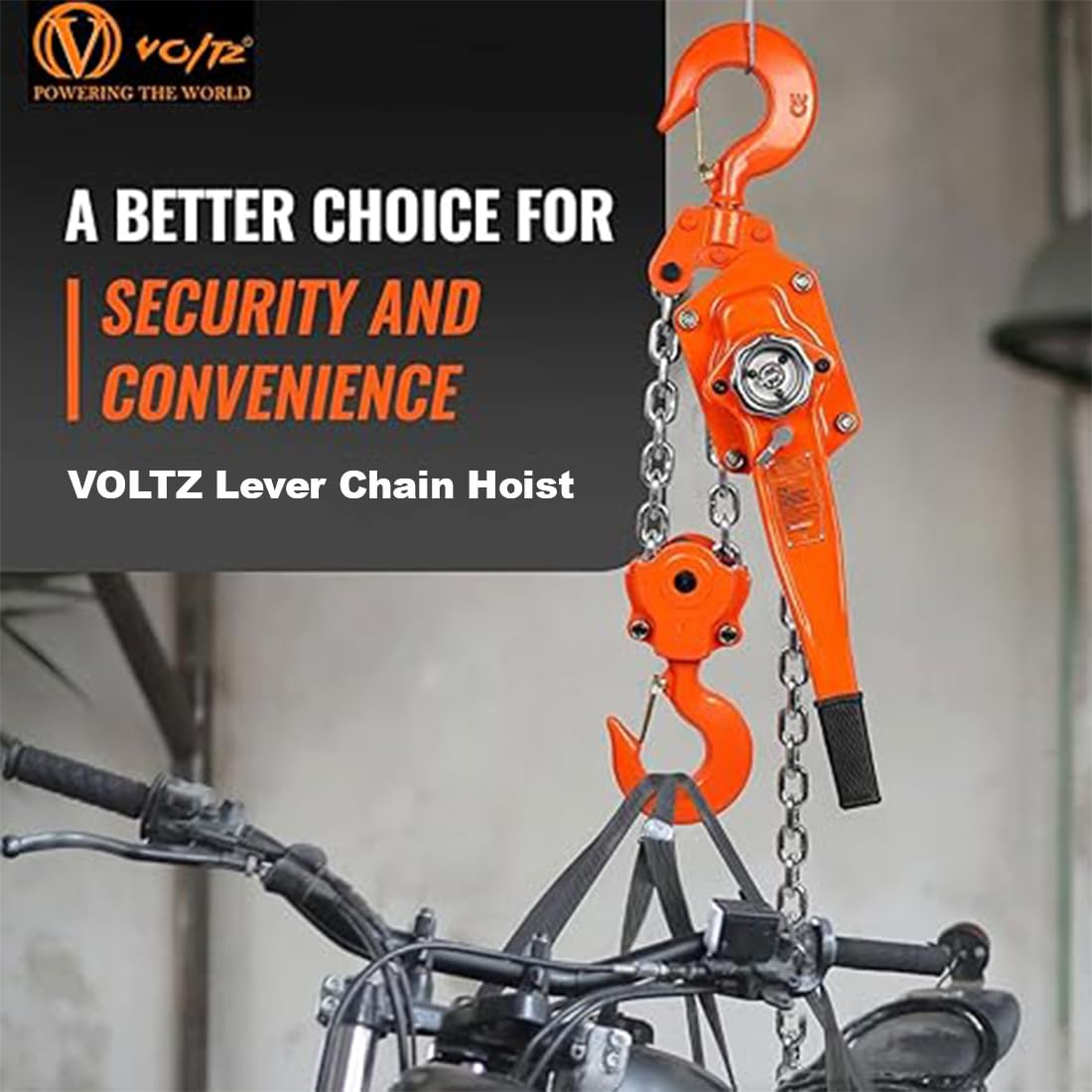 VOLTZ 6 TON Rachet Lever Chain hoist block - 6 ton × 1.5mtr