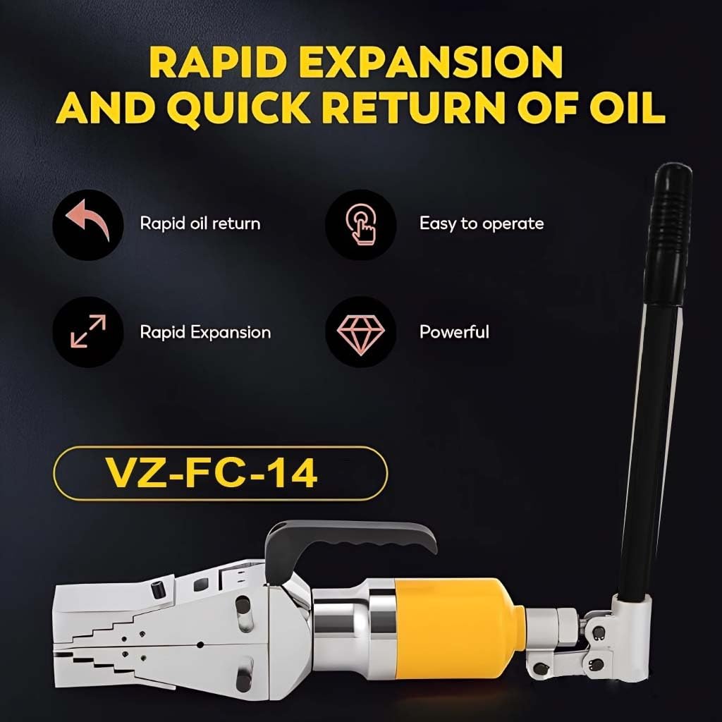VOLTZ-VZ-FC-14 Integrated Hydraulic Flange Spreader 14Ton, Portable Hydraulic Flange Expander Splitter, Max Spread 81mm/3.18in, Manual Flange Dividing Tool