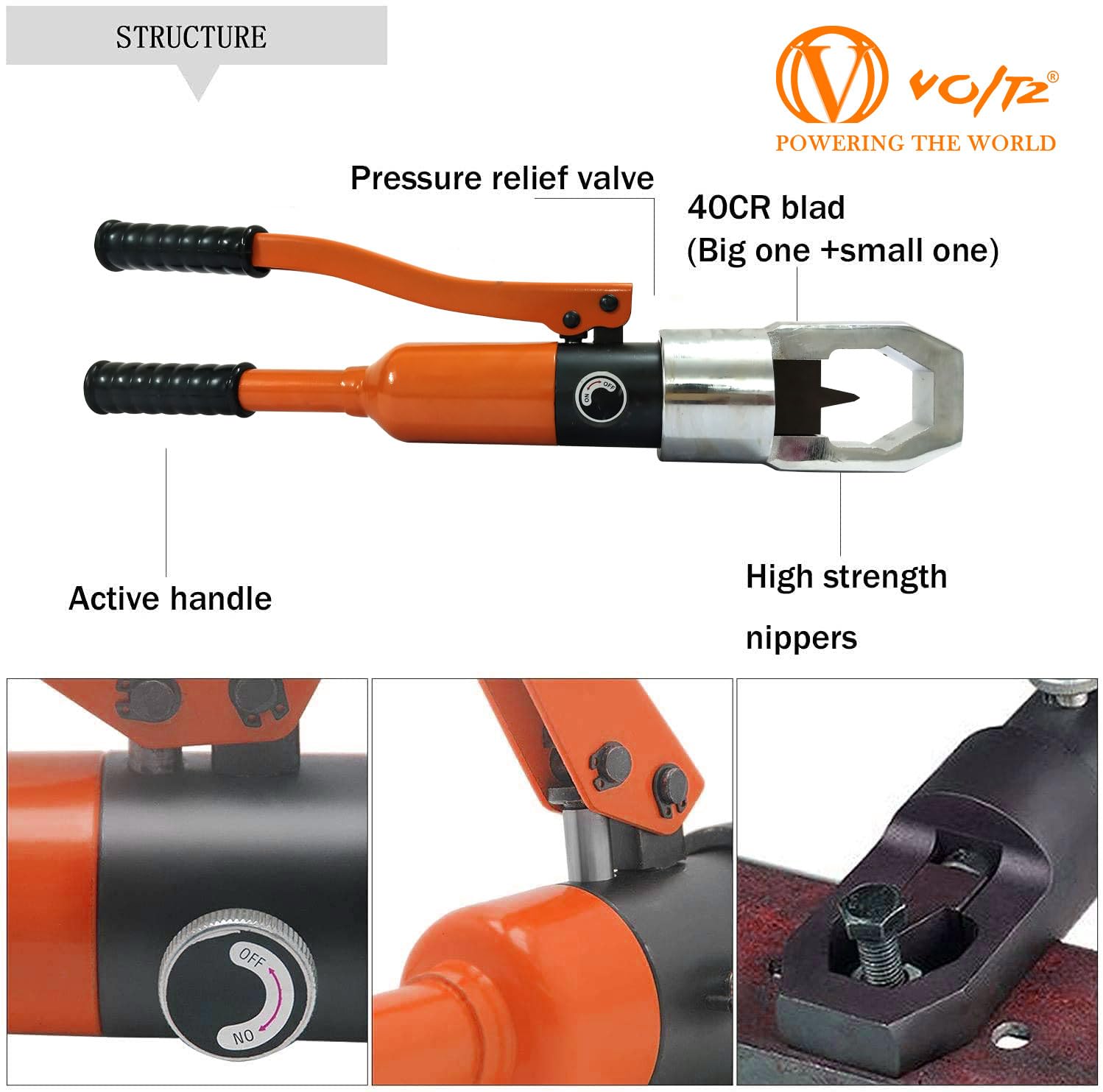 VOLTZ VZ-NC-27 Hydraulic Nut Splitter Cutting Tools Nut Separator Cutting M10-M27 Cutting Force 12 Ton Nut Splitter