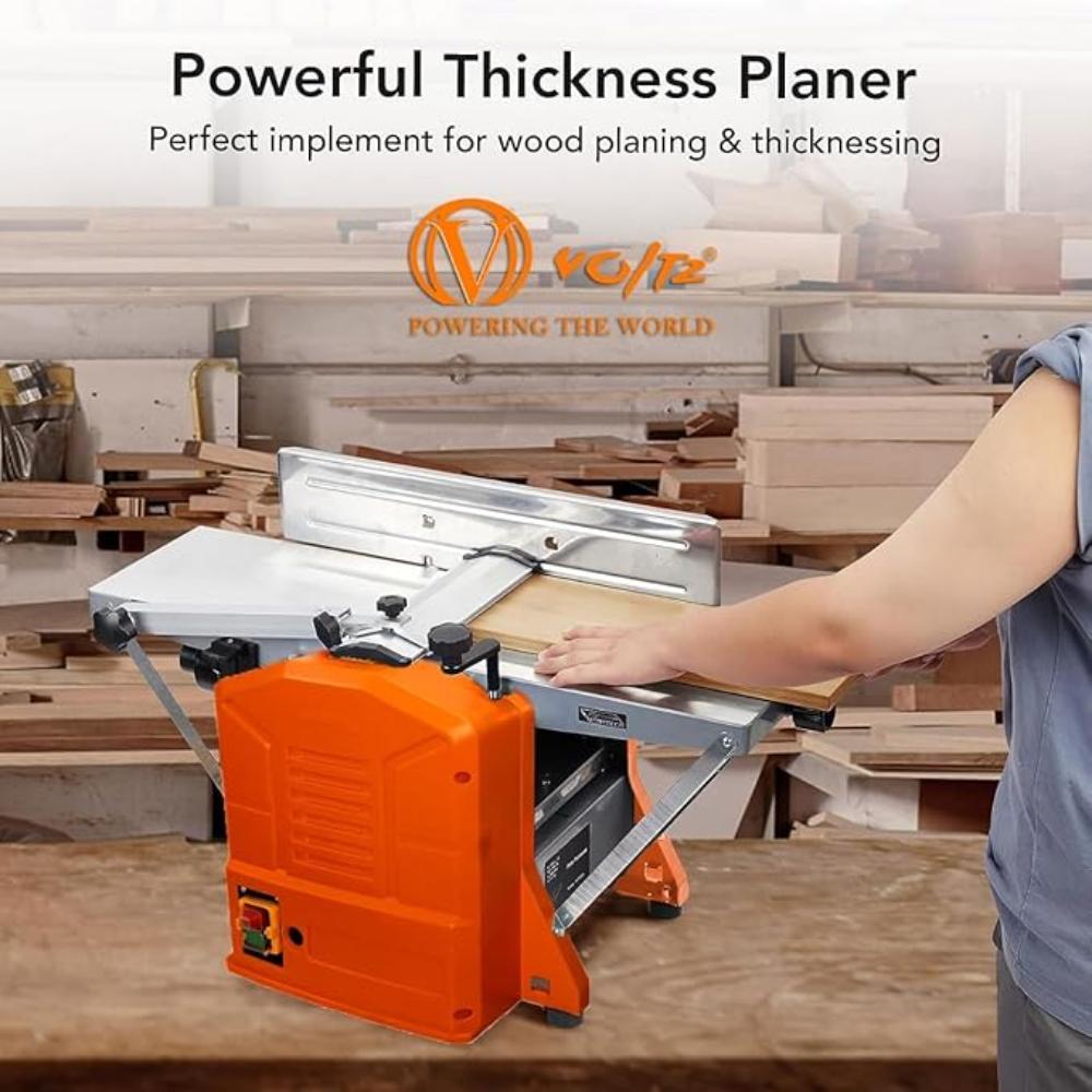 VOLTZ WPT-200A Electric Wood Planer, 1250W Wood Planer, Dual Planing Function, 29.1"*8.2" Worktable Thickness Planer with Low Noise & Low Dust Planing, for both Hard & Soft Wood Planing & Thicknessing