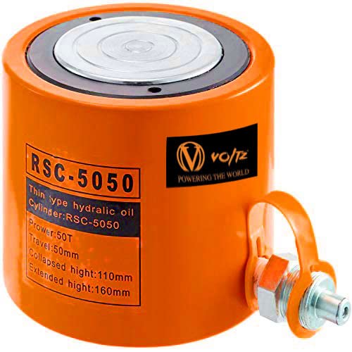 VOLTZ  RSC 5050700 Hydraulic cylinders 50T 2Inch Stroke Hydraulic Cylinder Jack Solid With Hand pump Single Acting Hydraulic Ram Cylinder 50mm Hydraulic Lifting Cylinders (50T 2Inch)