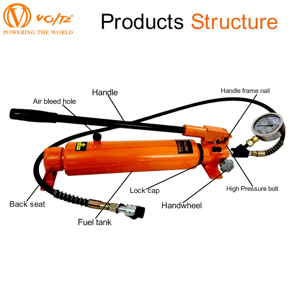 VOLTZ Hydraulic Hand Pump CP-700 AB High Pressure Portable Manual Hydraulic Pump Hydraulic Lifting Cylinder Jack Pump