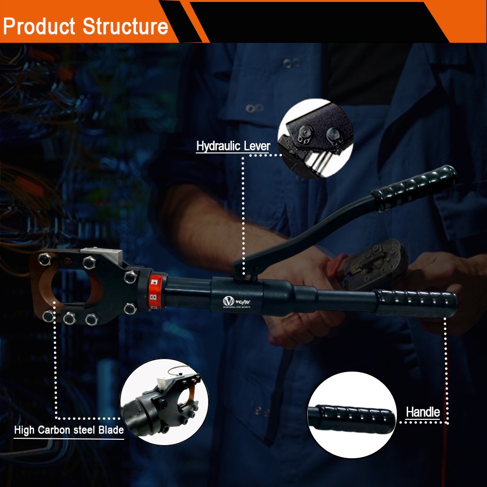 VOLTZ VZ-CPC-55 Hydraulic Cable Cutter Upto 55mm Hydraulic Cable Wire Rope Steel, Copper, and aluminum Cutting Tool Bolt Cutter