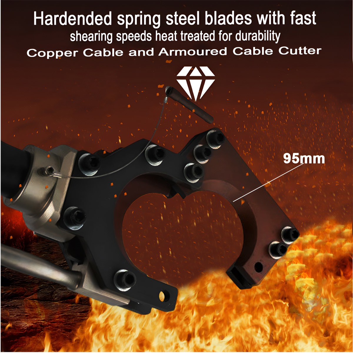 VOLTZ VZ CPC-95 Hydraulic Cable Cutter Upto 50/75/85/95mm Wire Rope Steel, Copper, and Aluminum Cutting Tool Bolt Cutter Heavy Duty Wire Cutting Tools