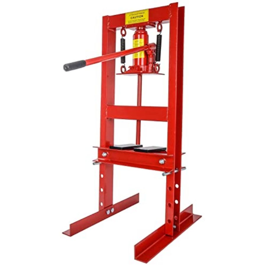 VOLTZ  6-Ton Hydraulic Shop Press Floor Press with Press Plates and H Frame is best for Gears and Bearings