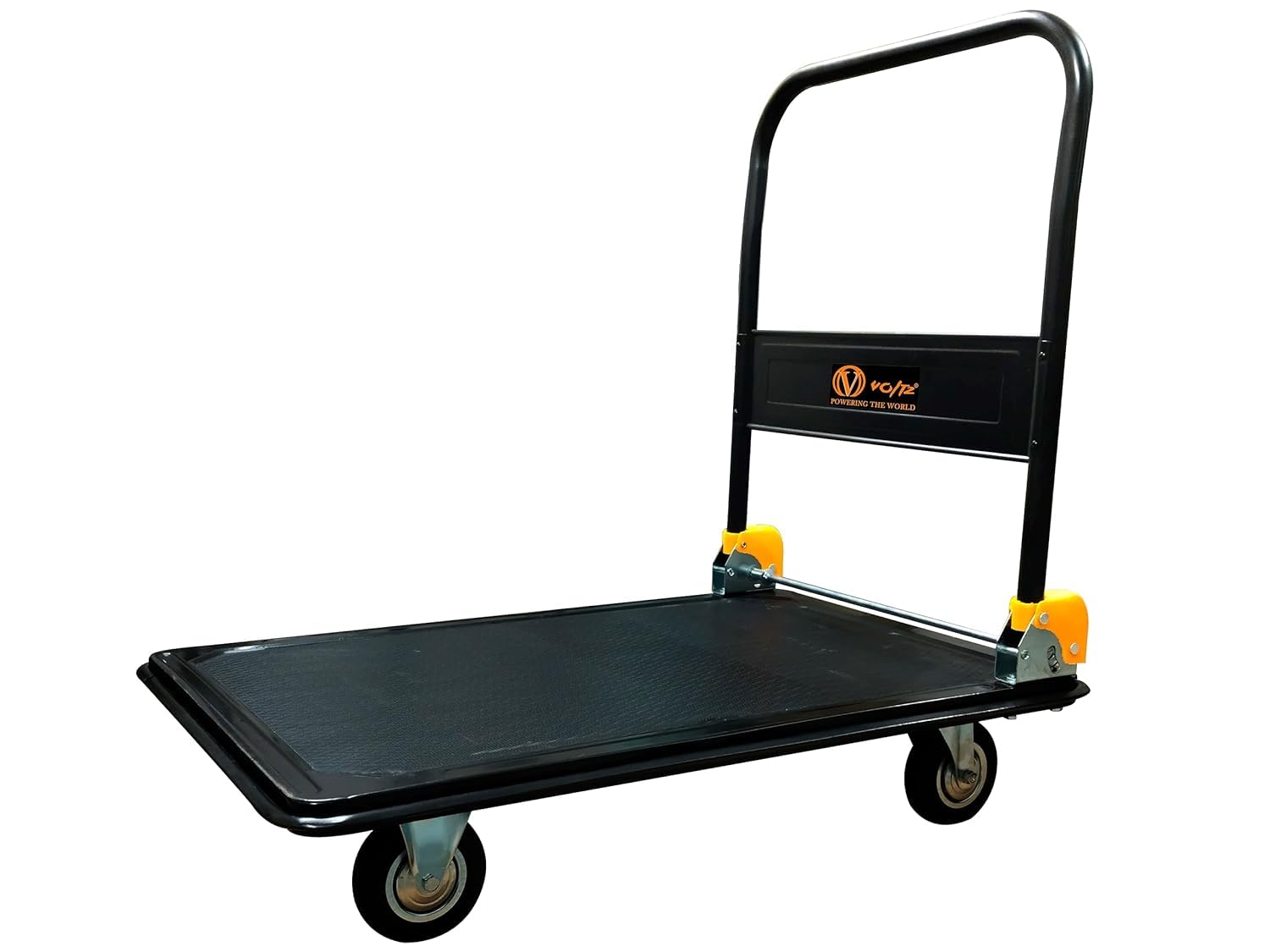 VOLTZ VZ-VHT 150 Platform Trolley 150 kg Steel Platform Truck Moving Platform Steel Hand Trolley with 360 Degree Swivel Wheels and Rubber Bumper for Safety for Easy Storage