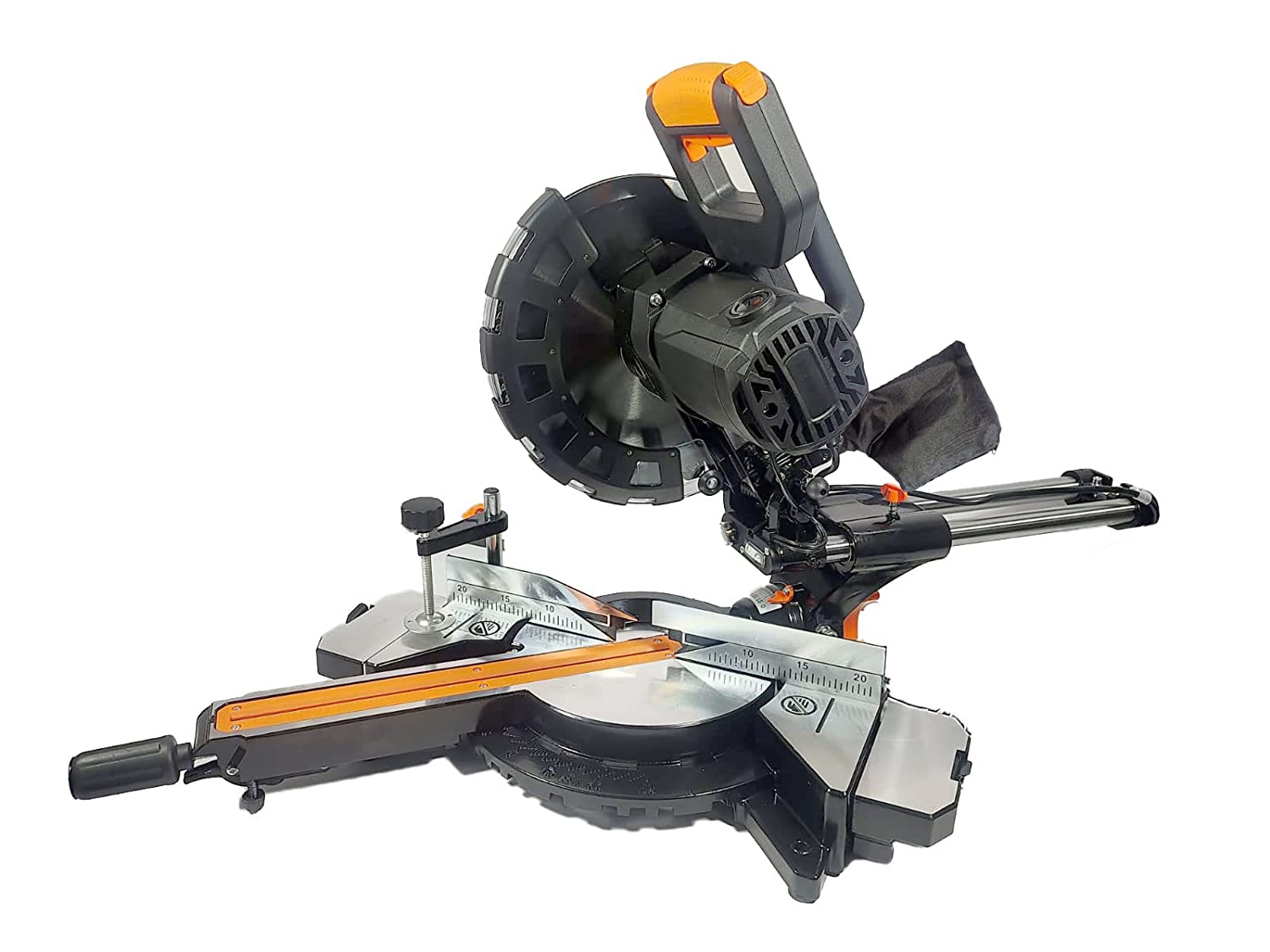 VOLTZ VZ-MS255 Miter Saw 2400W 10" with Dual Bevel Sliding Compound Miter Saw with Laser & LED Light 4500 RPM 255mm Saw Blade Dia & 80T TCT Blade, Professional Miter Saw